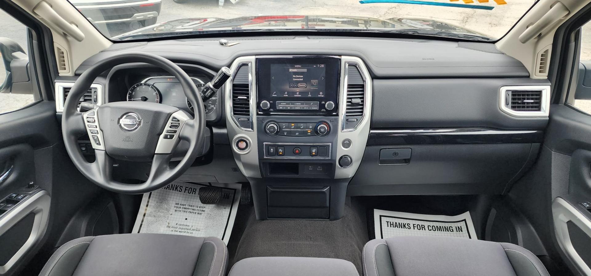 2021 Black Nissan Titan S Crew Cab 2WD (1N6AA1EEXMN) with an 5.6L V8 DOHC 32V engine, 9A transmission, located at 1842 Wirt Road, Houston, TX, 77055, (713) 973-3903, 29.805330, -95.484787 - Photo#3